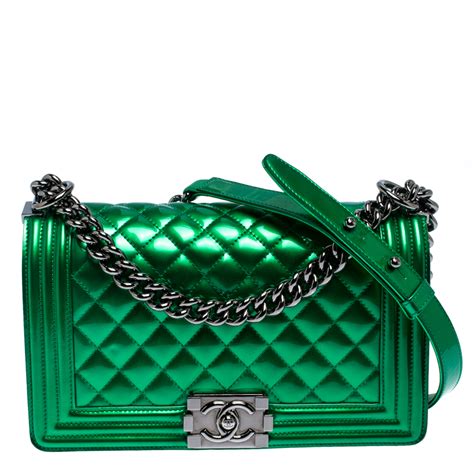 chanel metallic bright green boy bag|chanel boy bag price philippines.